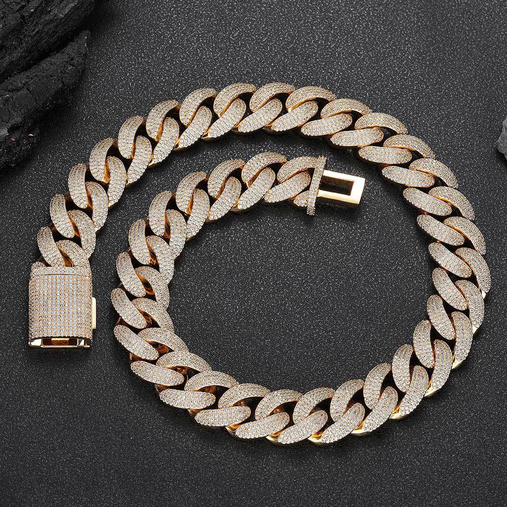 20mm S925 Moissanite Paisley Cuban Chain