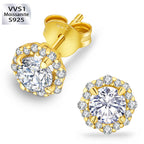 0.5 Carats *2 VVS1 Round Flower Moissanite Earrings