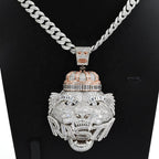 18k White Gold Plated | 925S | 3D Lion Head Pendant
