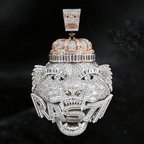 18k White Gold Plated | 925S | 3D Lion Head Pendant