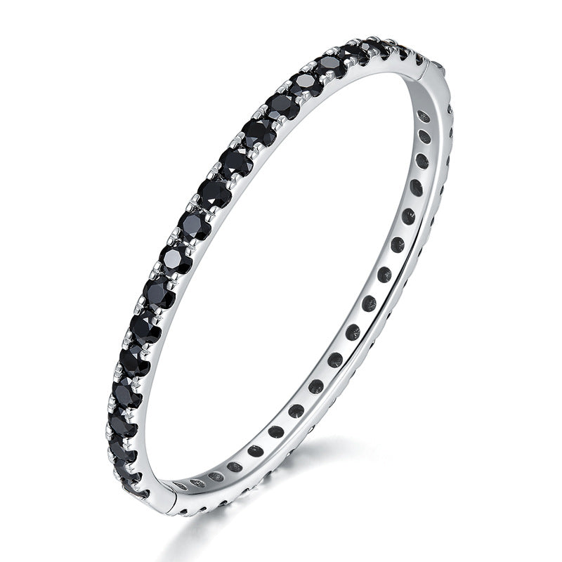 S925 Silver Moissanite 4mm Bangle Bracelet