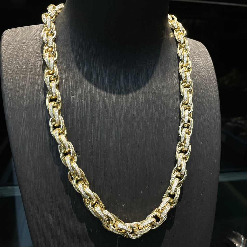 10mm Moissanite Exquisite Setting Design Diamond Twist Chain