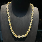 5mm Moissanite Cross Chain O-Link Necklace