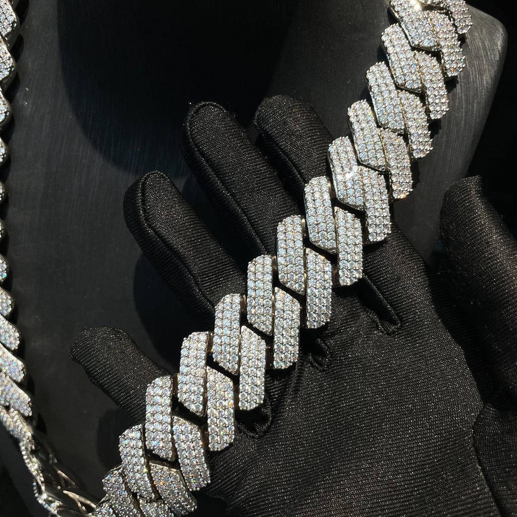 25mm Hip Hop Moissanite Rhombus Cuban Chain