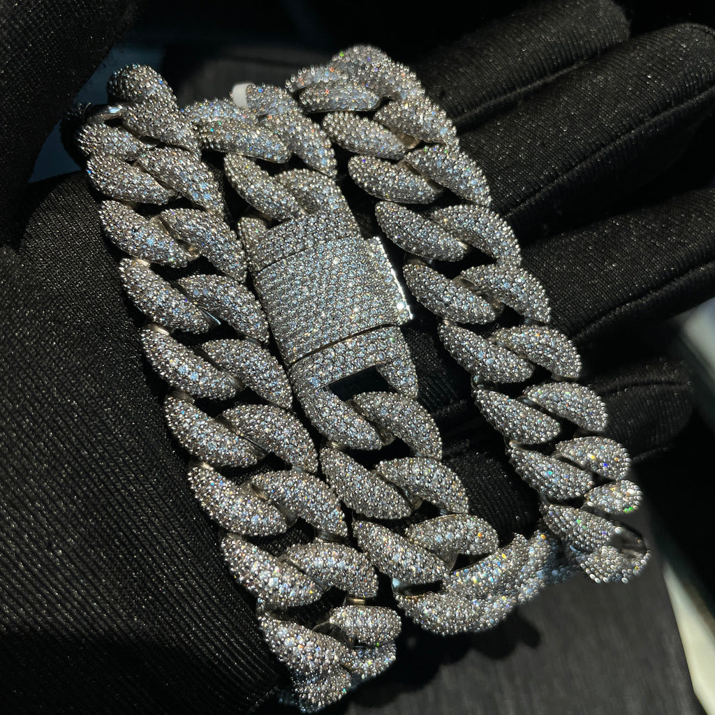 15mm Moissanite Hip Hop Bubble Cuban Chain