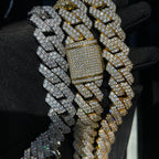 20mm Moissanite Hip Hop Two-Row Rhombus Cuban Chain