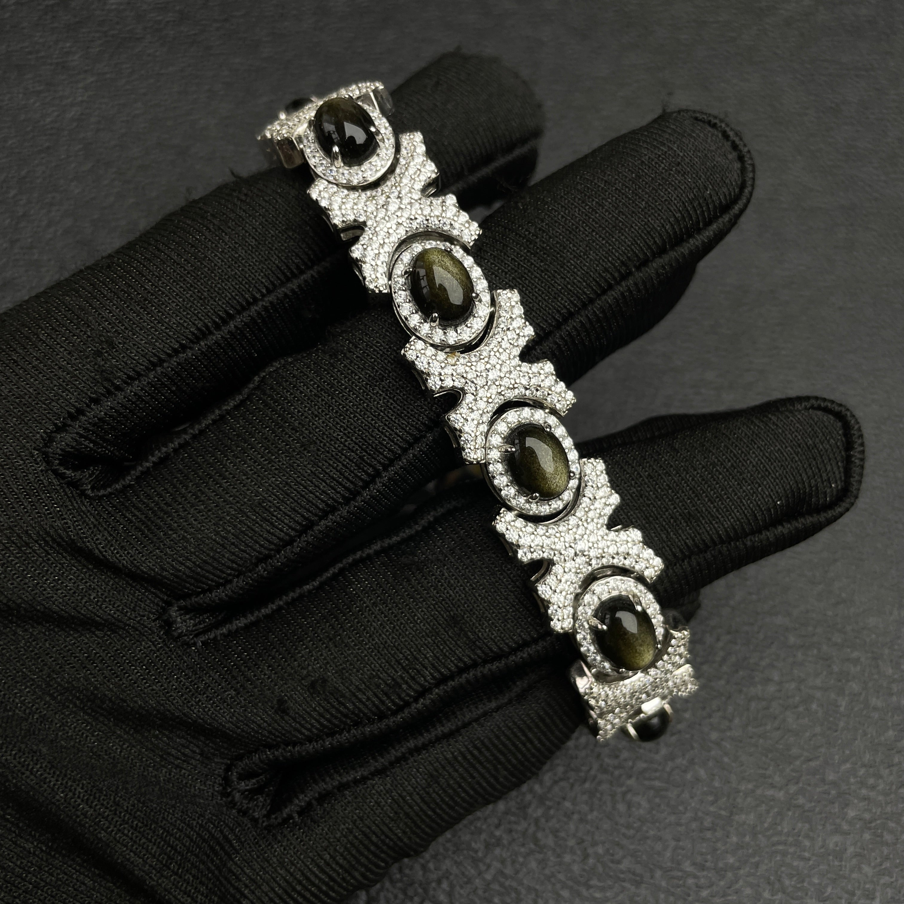 Moissanite Tiger Eye Bracelet