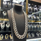 10/12/14/16/18/20/22mm Width Smooth White Gold Large Cuban Chain