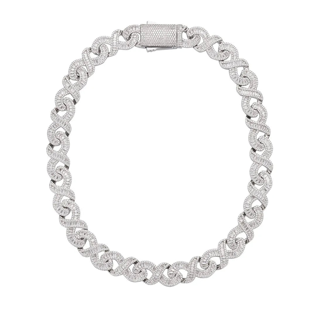 15mm Ice Out Infinity "∞"  Moissanite Diamond Chain