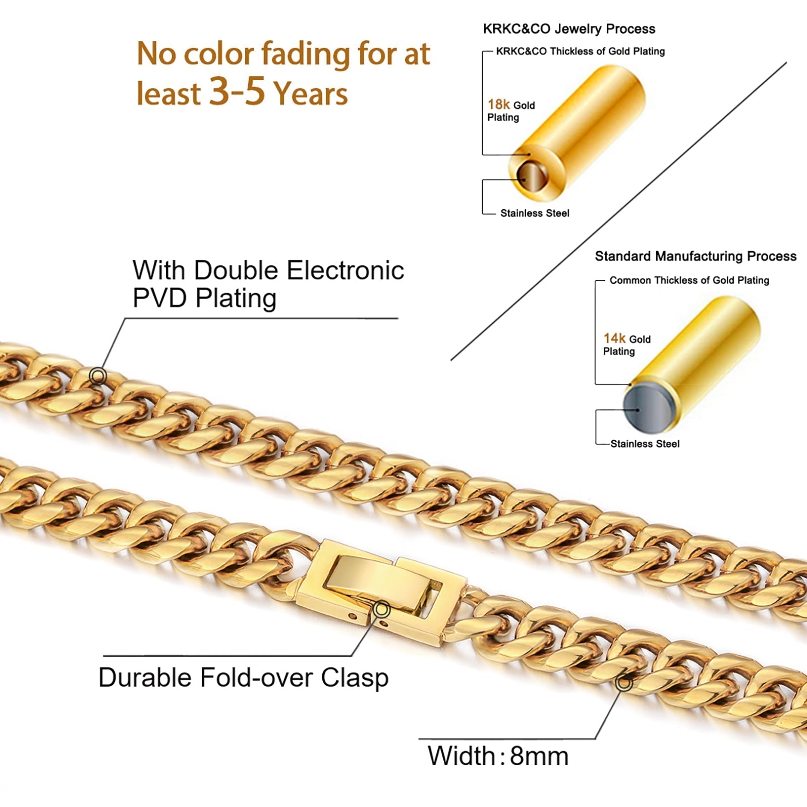 8mm Miami Cuban Link Chain