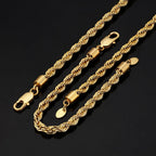 6mm Mens Rope Chain and Bracelet Set