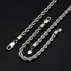 6mm Mens Rope Chain and Bracelet Set