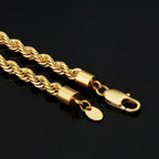 6mm Mens Rope Chain in 18K Gold/White Gold