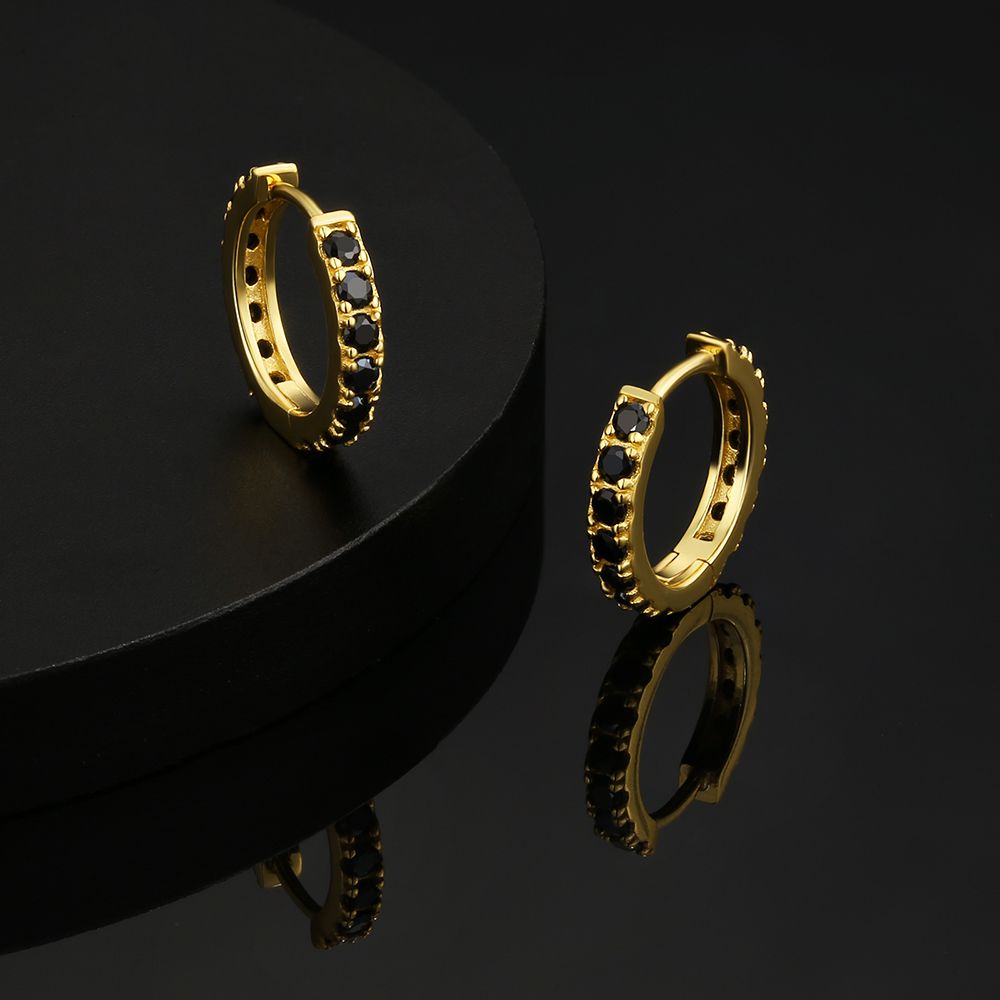 S925 Moissanite Diamond Sterling Silver Hoop Earrings for Men
