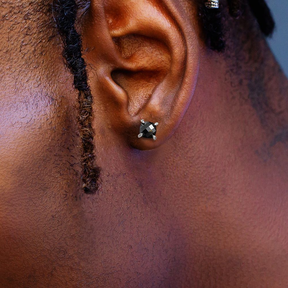 S925 Moissanite Round Diamond Stud Earrings for Men