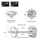 0.6/0.8/1.0 Carats *2 Round Excellent VVS1 Moissanite Earrings