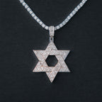 Star of David White Gold Moissanite Pendant