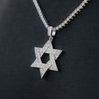 Star of David White Gold Moissanite Pendant