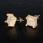 10mm S925 Moissanite Iced Out Stud Earrings Hip-Hop Men's
