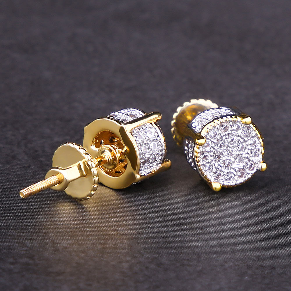 S925 & Moissanite Round Diamond Stud Earrings for Men