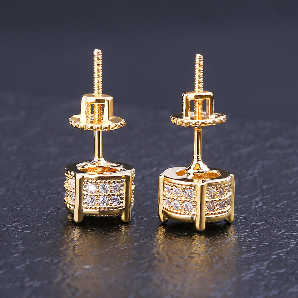 S925 & Moissanite Round Diamond Stud Earrings for Men