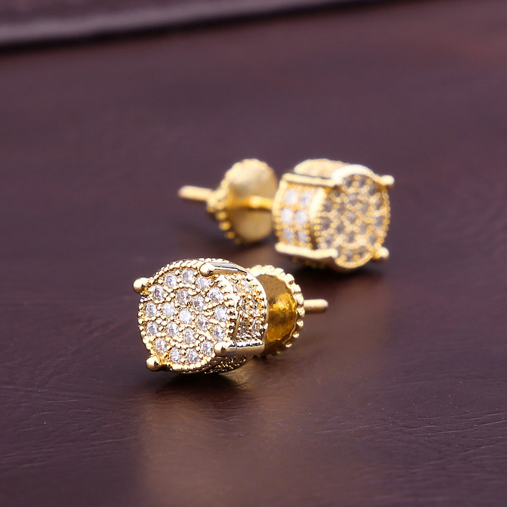 S925 & Moissanite Round Diamond Stud Earrings for Men