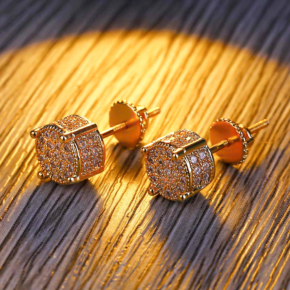 S925 & Moissanite Round Diamond Stud Earrings for Men