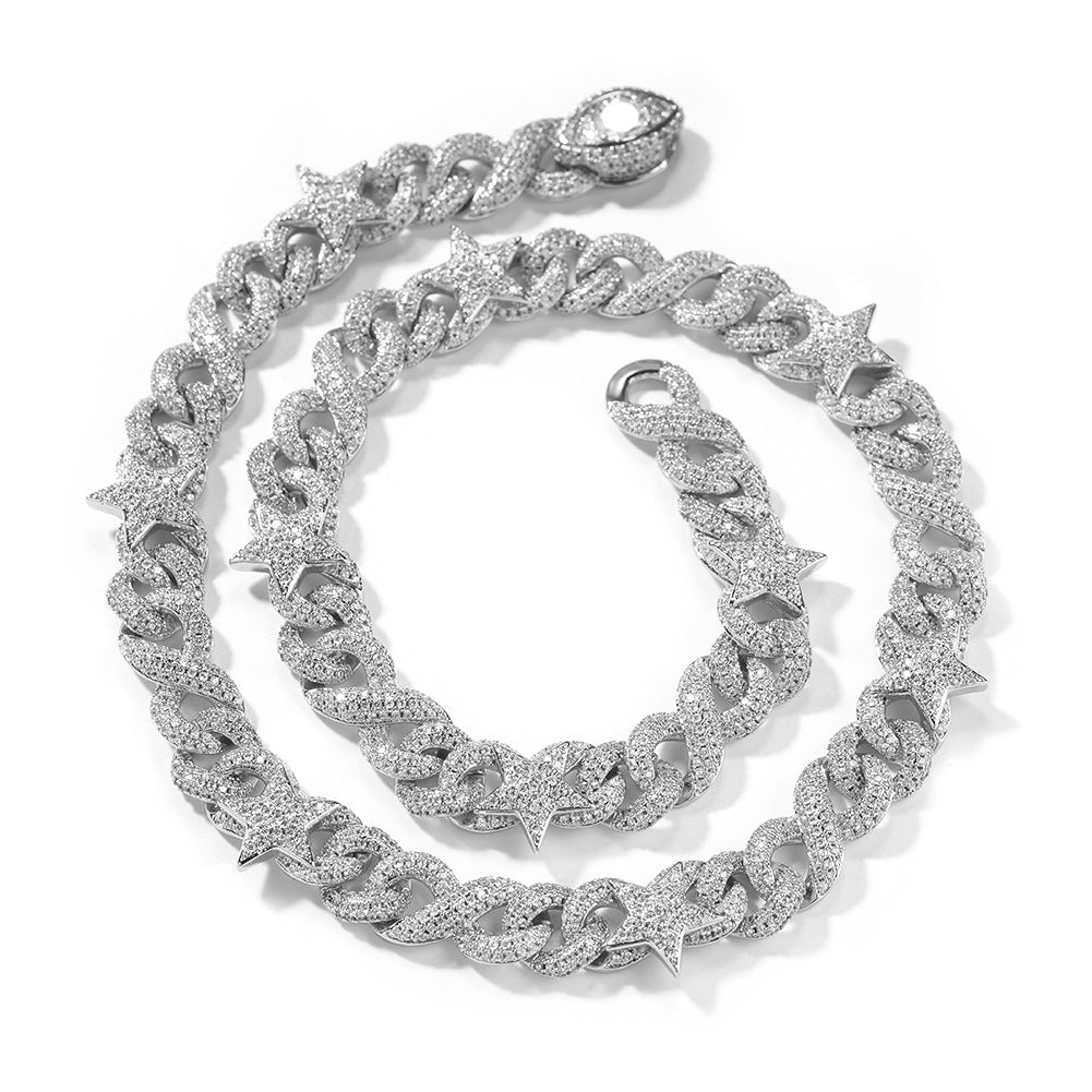 10mm/16mm "Two-tone Star" and "Demon Eye" Cuban Chain