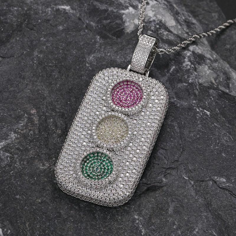 Moissanite Creative Color Traffic Light Pendant