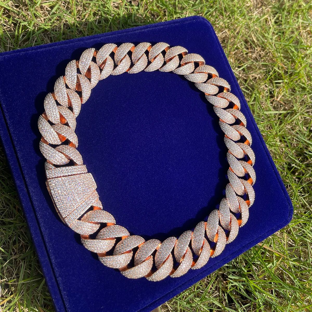25mm Hip-Hop Moissanite Bubble Cuban Link Necklace