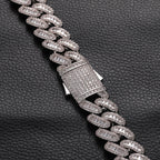 16mm Moissanite Square Round Diamond Baguette Cuban Chain