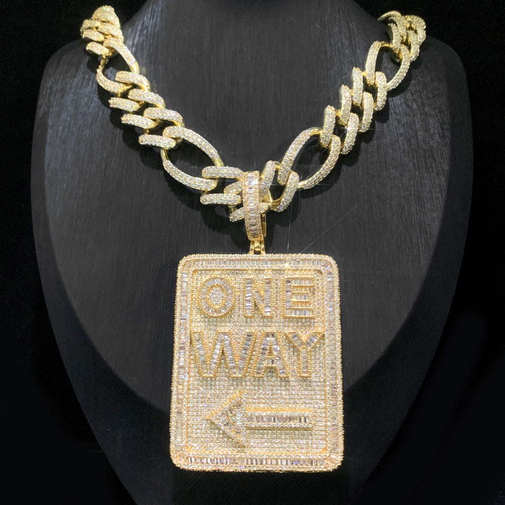 Iced Out “One Way” Pendant