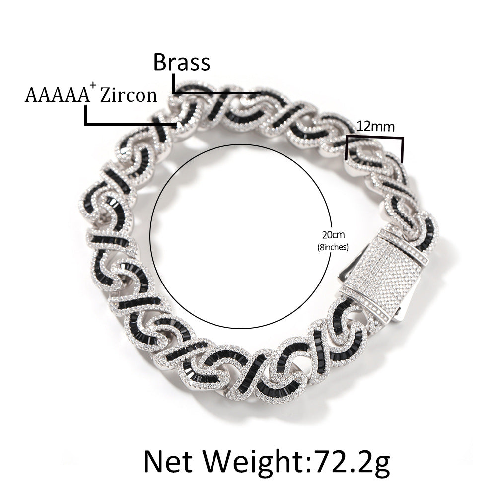 12mm Infinity Around Cuban Bracelet