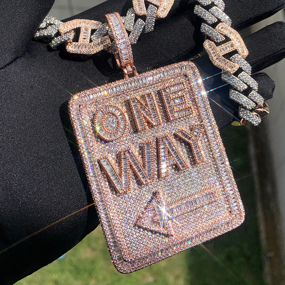 Iced Out “One Way” Pendant