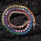 Hip Hop Trend Colored Zircon Tennis Chain
