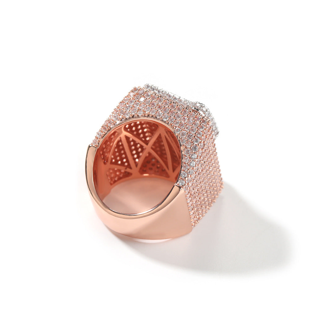 Two Tone Alphabet Digit Moissanite Custom Ring