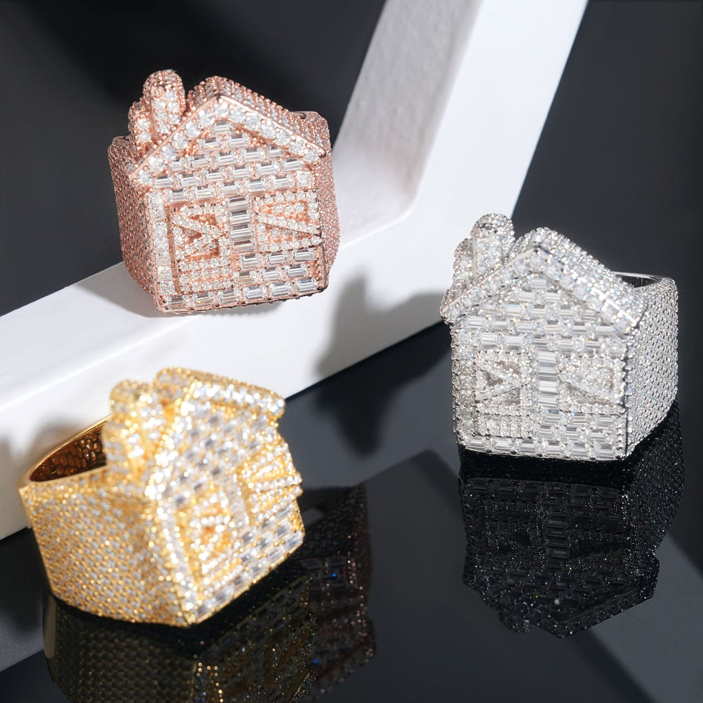 Hip Hop | "3D House Ring" CZ Diamond With 925S