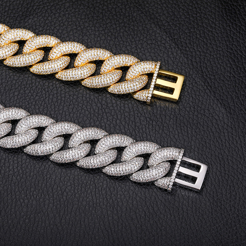 20mm Moissanite Pave 5-row Diamond Cuban Chain