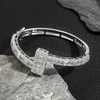 VVSBOX Moissanite Baguette Stones Cuff Bangle