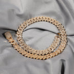 12mm Prong Baguette Cuban Chain - 18K Gold Plated