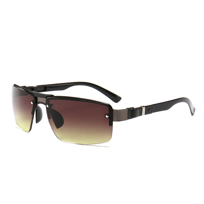 Sleek Half-Rim Sunglasses for Bold Style