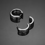 S925 Moissanite Hip Hop Black Cross Earrings