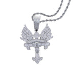 Hip Hop Iced Out Skull Cross Pendant