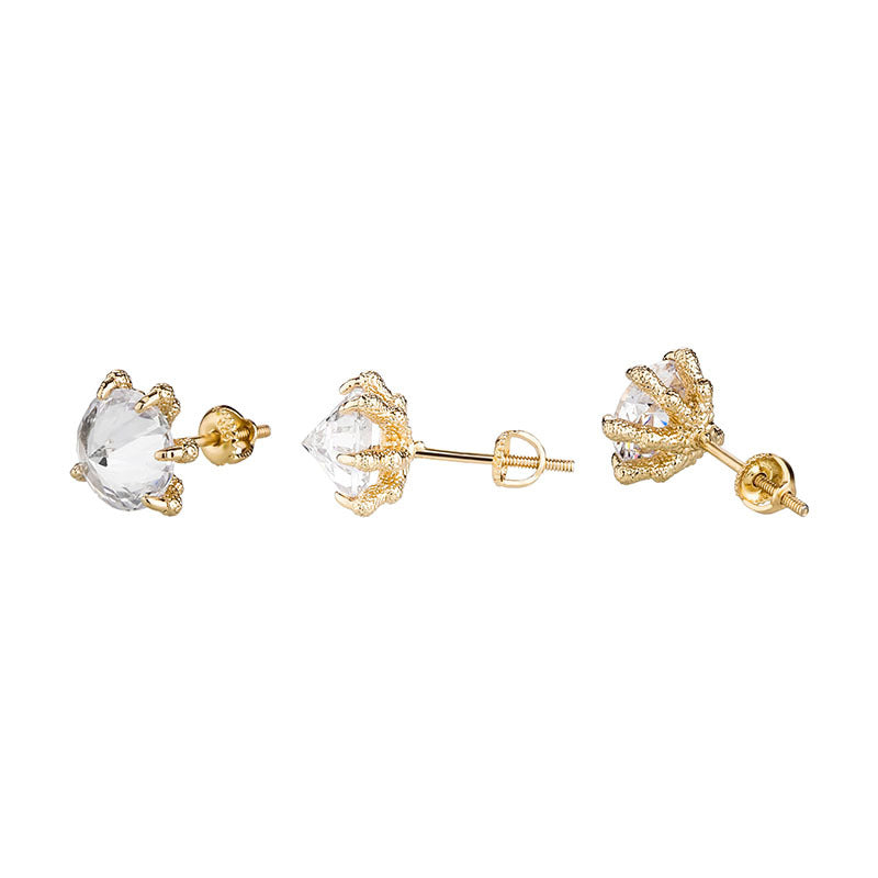 Moissanite Hip Hop Dragon Claw Earrings