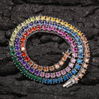 Hip Hop Trend Colored Zircon Tennis Chain