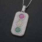Moissanite Creative Color Traffic Light Pendant