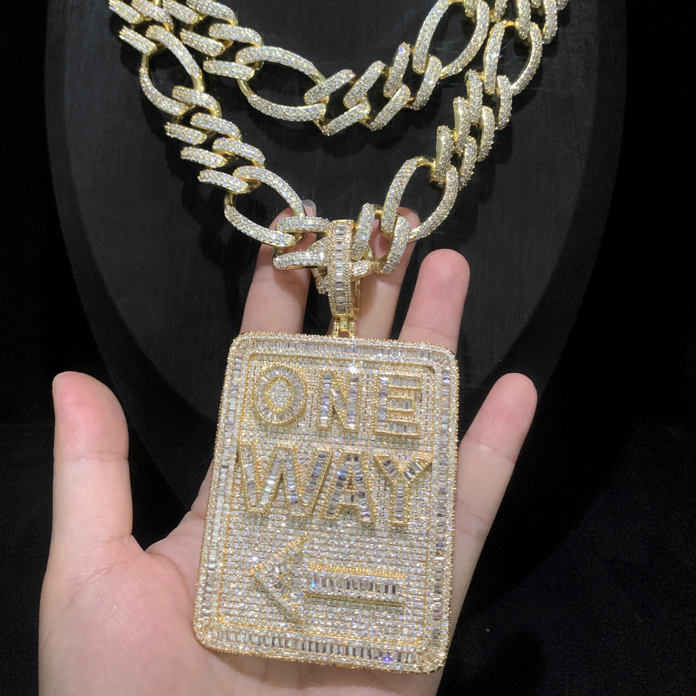 Iced Out “One Way” Pendant
