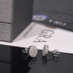 Moissanite Hip Hop Flower Round Earrings