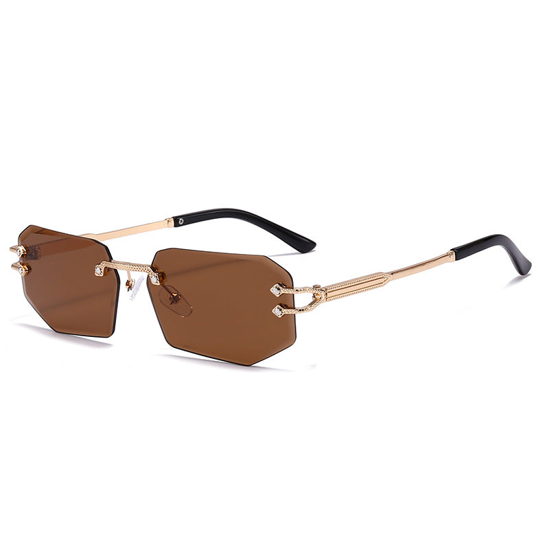 Polygonal Cut Frameless Sunglasses