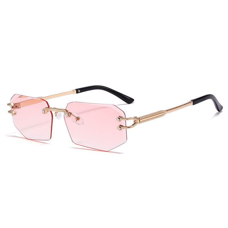 Polygonal Cut Frameless Sunglasses